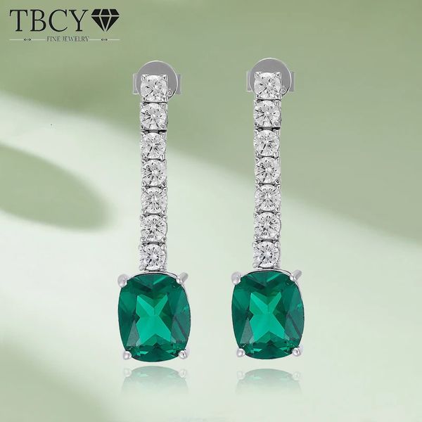 Tbcyd Emerald Diamond Drop Pendientes para mujeres 925 STERLING Silver Ruby Tassel Long Tassel Fiesta de la oreja Fina Joyería al por mayor 240521