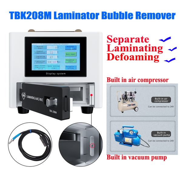 TBK208M 3 IN1 Pantalla LCD OCA Laminante Separación Máquina separadora de quince con compresor de aire incorporado y bomba de vacío