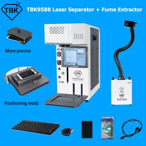 TBK958B Fiber Laser Gravure Machine voor iPhone Samsung Huawei Back Glass Verwijder Mobiele Telefoon Reparatie