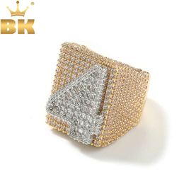 TBTK Custom's Personalized Big Baguettecz Letters Números Fly Out Cubic Zirconia Party Ring Hiphop Rapper Jewelry