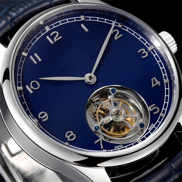 TC Montre DE Luxe hommes montres 42X11mm 81905 Tourbillon manuel mouvement mécanique boîtier en acier Montre DE Luxe Relojes