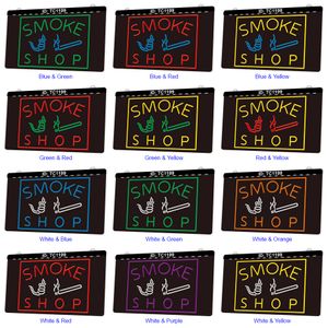 TC1199 Smoke Shop Light Sign Gravure 3D bicolore