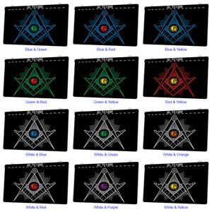 TC1205 Masonic Mason Freemason Embleem Symbool Licht teken Dual Color 3D Gravure