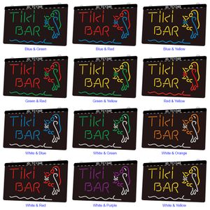TC1348 De Tiki Bar Parrot Light Teken Dual Color 3D Gravure
