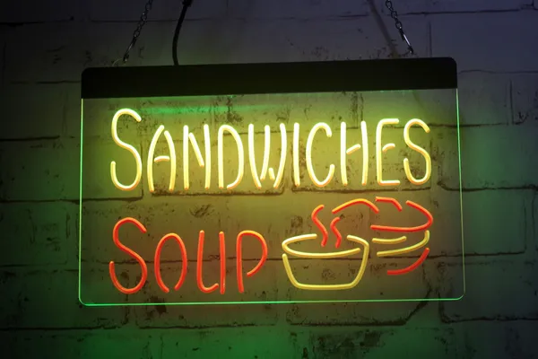 TC1358 LED Strip Lights Sign Sandwiches Soup Bar Gravure 3D Dual Color Free Design Wholesale Retail