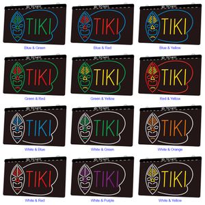 TC1411 De Tiki Bar Light Sign Dual Color 3D Gravure