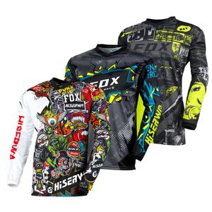 TC4i T-shirts masculins Bat Fox Motocross Jersey T-shirt de vélo de montagne à manches longues en panne