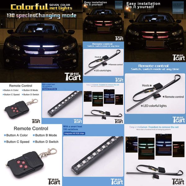 TCACT LED Strip Scan Knight Rider LED avec télécommande RGB Ranger Lights Modèle 54cm pour Honda Civic 2016 2017 2018