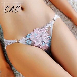 TCACT femmes culottes Sexy dentelle sous-vêtements culotte femme évider slips Transparent taille basse tongs G-String Lingerie 220511