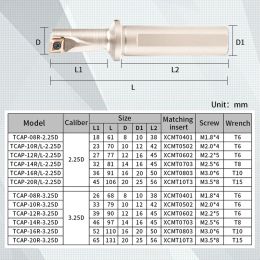 TCAP-serie U-Drill 2.25D/3.25D Diepte boren draaien Boor Small Hole snelle boor met XCMT04/05/06/07/08/10 Carbide Insert