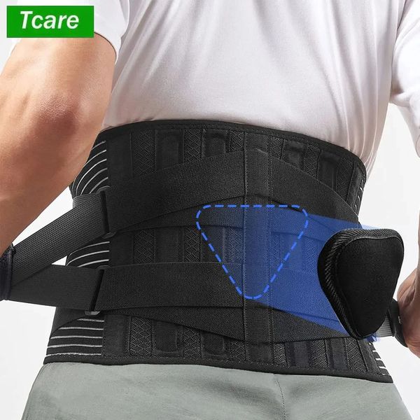 TCARE Sports Works Back Brace Lower Back Doule Relief avec un tampon lombaire amovible - Braces lombaires de gym unisexe pour sciatique scoliose 240509