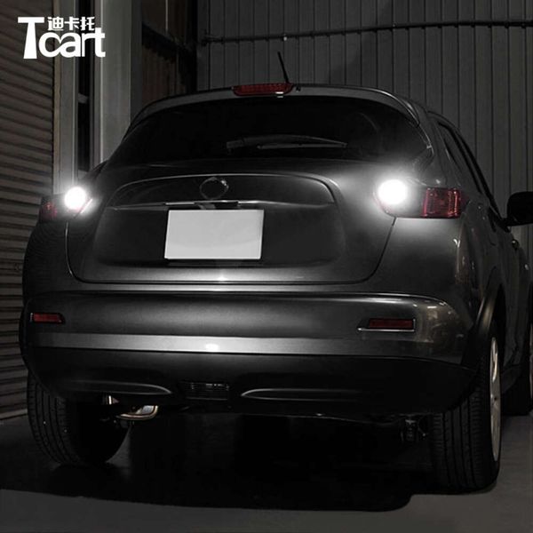 TCART 2PCS T15 Back Up Light Car Tail LED Inverse Bulbes Canbus Auto LED White Reverse Lampes pour Nissan Juke F15 2011 2014