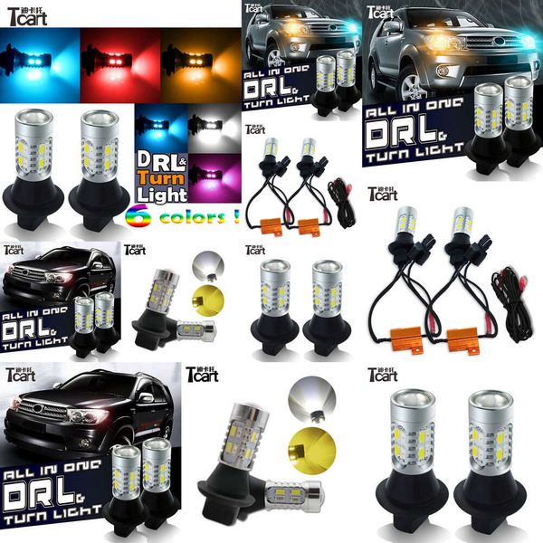 TCART DRL avec lumière pour Mazda 3 5 6 8 CX5 CX9 CX7 MX5 7440 T20 W21W Daytime Fights Fil