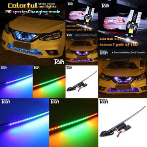 TCART Entake Grille Dynamic LED RGB 7Color Lights for Nissan Qashqai J11 X Trail Juke Pathfinder Almera N16 Terrano Accessoires