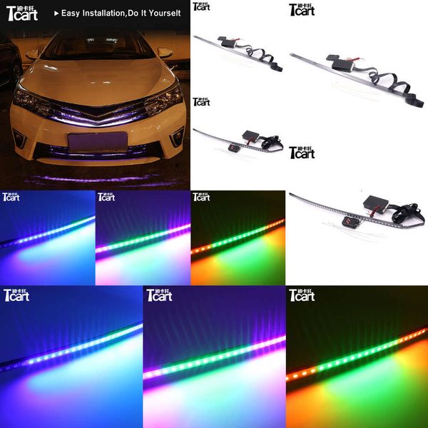 TCART Entake Grille Dynamic LED RGB 7Color Lights for Toyota Avensis T25 Land Cruiser Prado 150 Prius Chr Corolla Accessoires