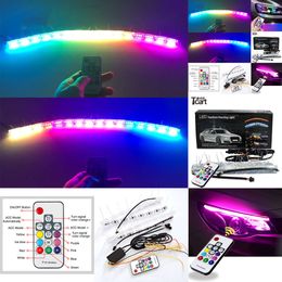 TCART RGB LED Daytime Running Lampen DRL afstandsbediening kleurrijke koplampstrook voor Toyota Highlander Camry Corolla Accessoires
