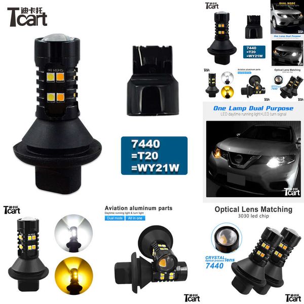 TCART T20 7440 LED Daytime Lights Señal de giro DRL Accesorios para automóviles LED para Nissan X-Trail T32 2014 2018