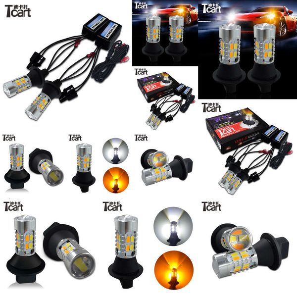 TCART WY21W 7440 pour Toyota Camry Car Drl Daytime Lights Signals Signals Auto LED Bulbes Drl Turnlight Tous en un