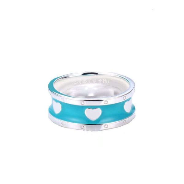 Tciffanyitys anillos joyas de esmalte azul amor claro