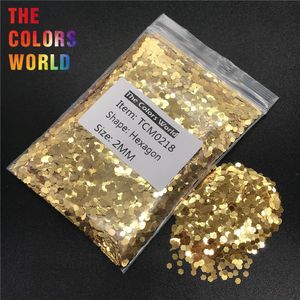 TCM0218 goud kleur metalen glans zeshoek vorm glitter nail art decoratie make-up gezicht verf henna handwerk materiaal DIY