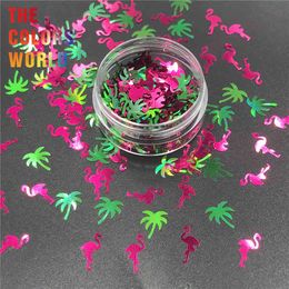 TCT-342 CACTUS Flamingo Palmera Verano Glitter Nail Art Decoration Face Paint Tatublers Crafts Festival Accesorios