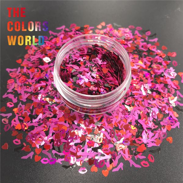 TCT-362 Mix Lip Coeur Talons Hauts Glitter Nail Glitter Nail Art Décoration Maquillage Tumbler Artisanat DIY Accessoires Partie Fournisseur CX200623