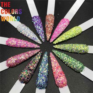 TCT-414 Chunky Color Mix Hexagon Glitter Decorazione per unghie Body Art Tumbler Artigianato Accessori fai da te Fornitore di festival