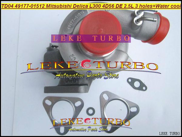 TD04-10T 49177-01512 49177 01512 4917701512 turbocompresseur pour Mitsubishi Delica L300 4D56 DE 2.5L (3 trous + refroidi par eau)