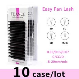 TDANCE 10PCS / LOT Soft Rapid Blooming Volume Volume Extensions Féliers Auto-fanning FAUT FAN CHEMPS INDIVIDUNES RAPID