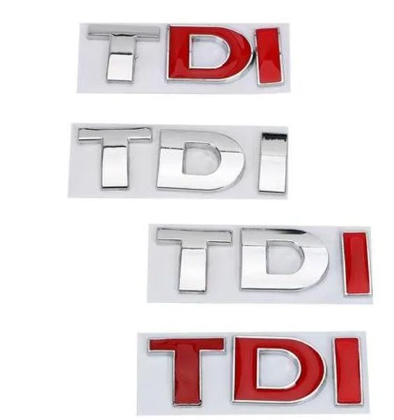 Insignias de emblemas TDI para VW Golf JETTA PASSAT MK4 MK5 MK6 TDI Logo Turbo inyección directa pegatina reflectante para coche calcomanía de Metal 3D