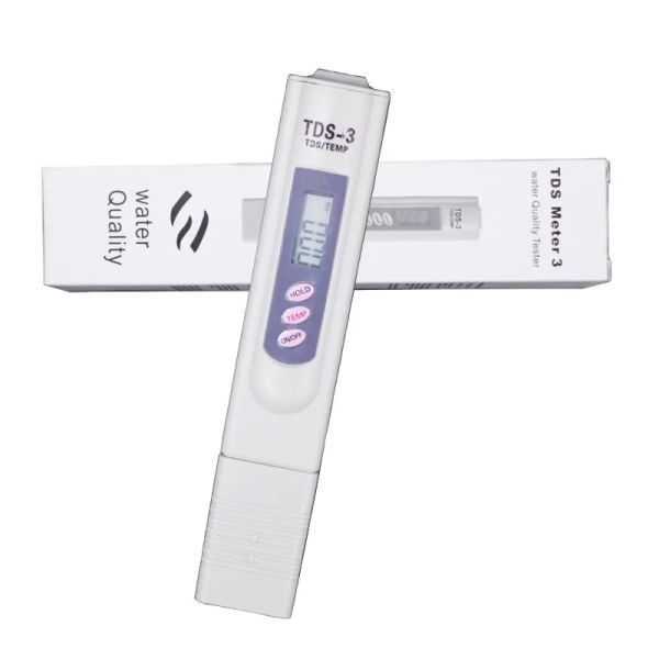 Medidor Digital de TDS-3 TDS, pluma con filtro de pantalla LCD, probador de temperatura PPM, probador de pureza del agua, 0-9990 PPM, pluma de temperatura LL