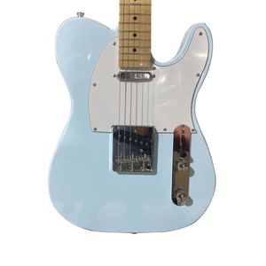 Te le guitare électrique, couleur bleu ciel, corps en acajou, touche en érable, guitare 6 cordes, guitare rock