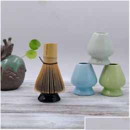 Theeborstels Theeborstels Gardehouder Keramische Matcha-standaard Chasen Japans Groen Drop Levering Huis Tuin Keuken Eetkamer Bar Theewaar D Dhwsv