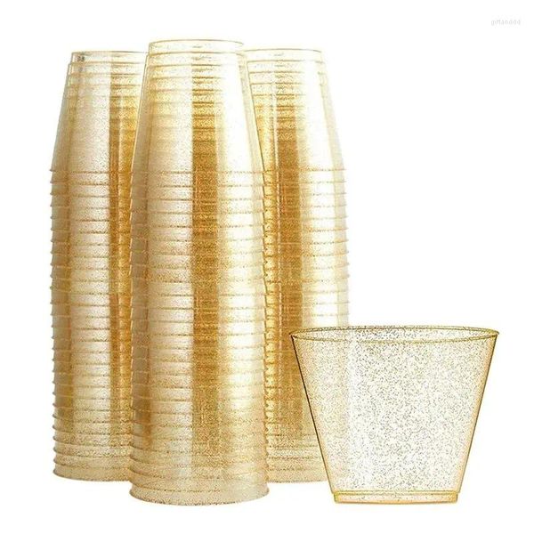 Tasses à thé jetables, 10 pièces, eau, or, poudre, vin, argent, whisky, plastique, jus, Dessert, Mousse