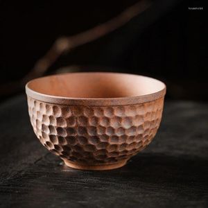 Tasses à thé 2 / pcs 90 ml poterie grossière à la main stoare tasse de rotule petit simple bol de route calme de style ancienne