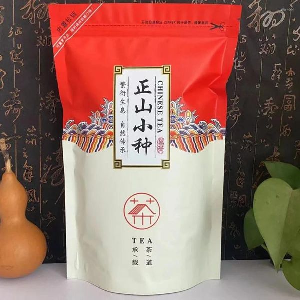 Tazas de té 250 g Lapsang souchong Un con cremallera sabor dulce bolso auto sellado sin humo zhengshan xiaozhong empaque