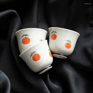 Tasses à thé 2pc / ensemble pur poudre peinte en poudre en céramique tasse rétro et bois maître de kug de kit de kit de kit chinois gris chinois 50 ml