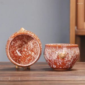 Tasses à thé en céramique, 2 pièces, tasse de changement de four traditionnel, ensemble de douze zodiaque, accessoires, bol en porcelaine fait à la main