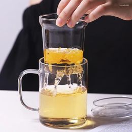Tasses à thé 400 ml de séparation d'eau en verre filtrant tasse tasse de thé comprennent une tasse de thé infuseure supérieure pour cuisinière et cuisinière à induction