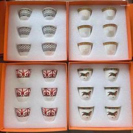 Theekopjes 6 pc's/set luxe keramisch Arabisch theekup espresso koffiemelk drinkmok voor thuiskeuken met originele logo cadeaubak