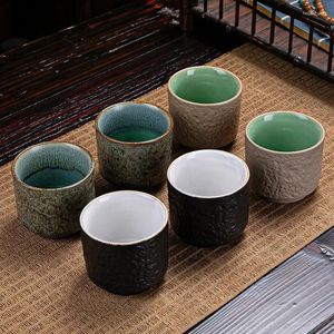 Tazas de té 6pcs Pottery Coffee Taza Espresso Copa de cerámica japonesa Tazón de porcelana Tazas de té de la tarde al por mayor