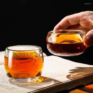 Tasses à thé 80ml, hautes et courtes, 2 Types de verre en cristal, vin épais naturel pur, Transparent, cadeaux pour amis, eau