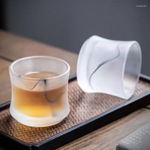 Tasses à thé paysage chinois Cha Wan, verre à encre, Joint en bambou, maître de haute qualité, grand glaçage simple