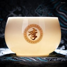 Theekopjes gekleurde glazuur master cup ade porselein Chinese kungfu theekops set letters aanpassing