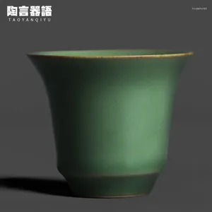 Tasses à thé vert céladon large bouche en fer à cheval en forme de tasse tasse de thé
