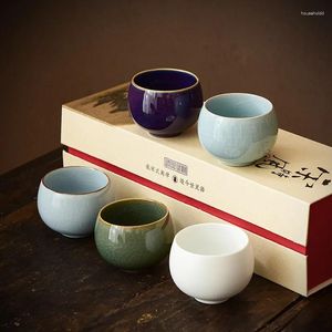 Tasses à thé Imitation chanson cinq célèbres four maître tasse ensemble dégustation parfum-odeur tasse à thé