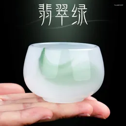 Theekopjes Jade Green Glazed Cup Porselein Arhat Kungfu Set Accessoires Hoge kwaliteit Exquisite