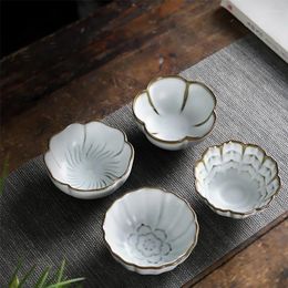 Tazas de té Lizaotao Jingdezhen Ru Yaoyue Copa blanca Juego chino porcelana en forma de flor de cerámica