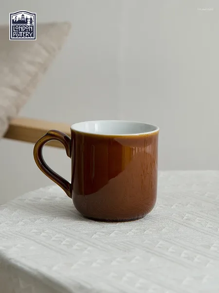 Tasses à thé London Pottery Farmhouse Series Mug Rockingham Brown 250 ml British Ceramic Coffee Milk Cup Nordic Ins Afternoon Mugs