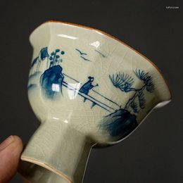 Theekopjes meester met de hand geschilderde keramische opening landschap aardewerk beker set teaewar bowl voor ceremonie koffiemokken theekopje Zen